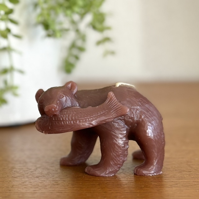 とみおかクリーニング / 木彫り熊キャンドルお茶色の子熊写真