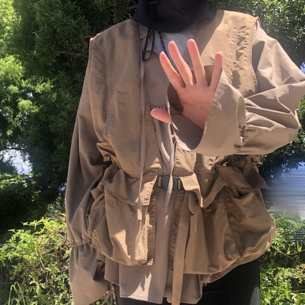 and me ラッシュガード　ペプラム　AMELY　ジャブジャブ池　じゃぶじゃぶ　水際　ファッション　ママコーデ　アラフォーコーデ