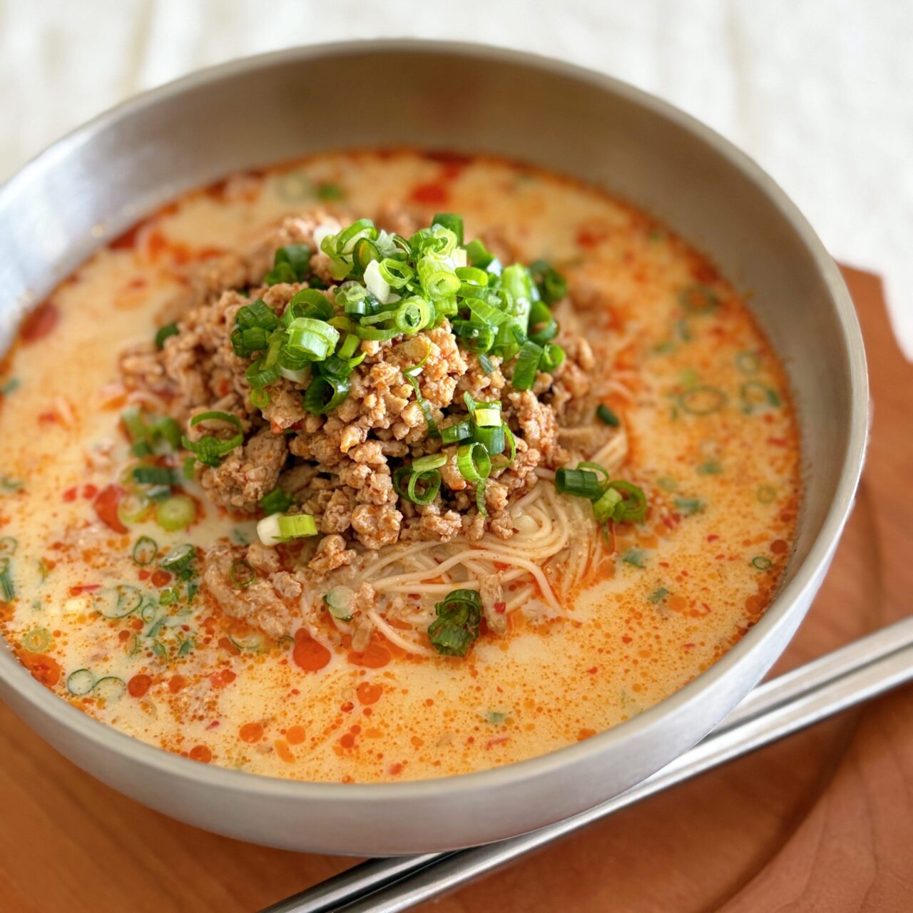 そうめん　坦々そうめん　豆乳スープ