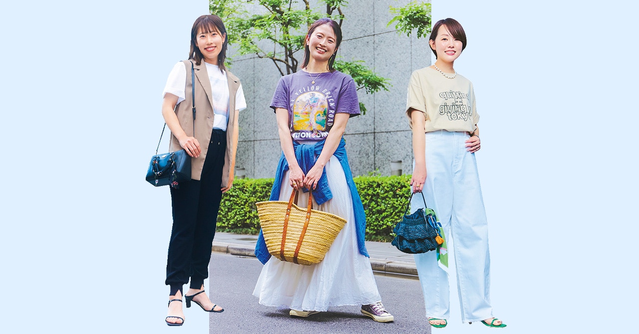 読者のリアルスナップ　プリントTのコーディネート