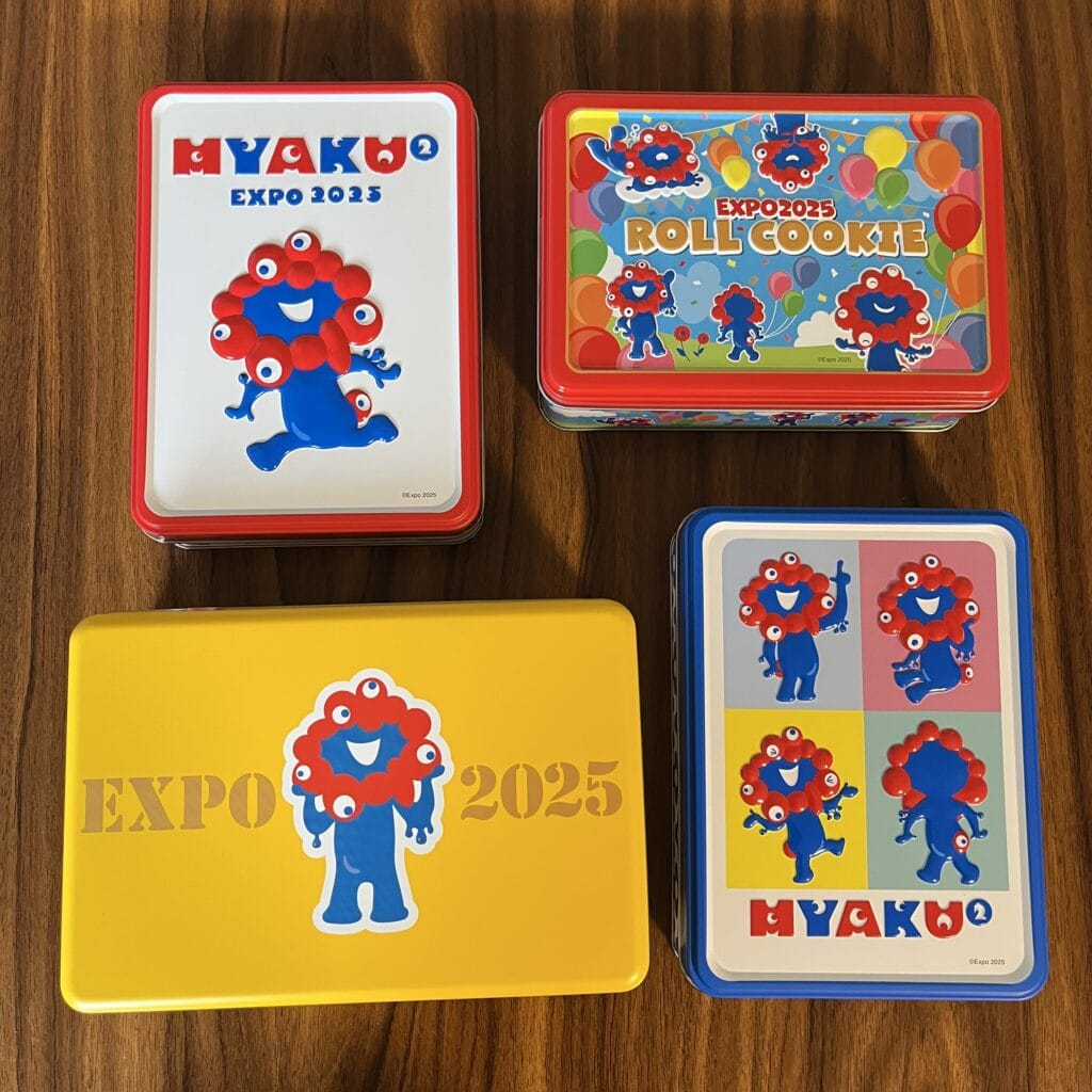 ミャクミャクお菓子缶　4点集合