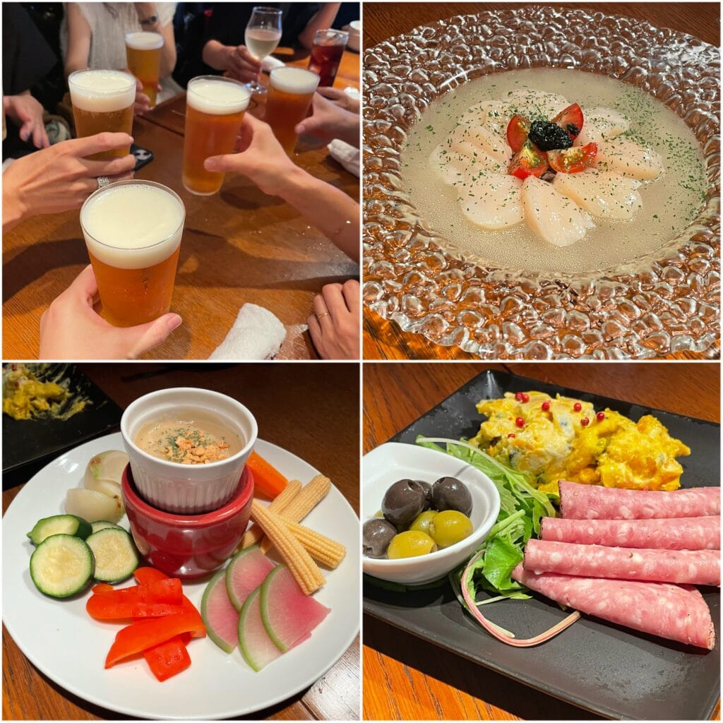 オイスターバーで飲み放題コース