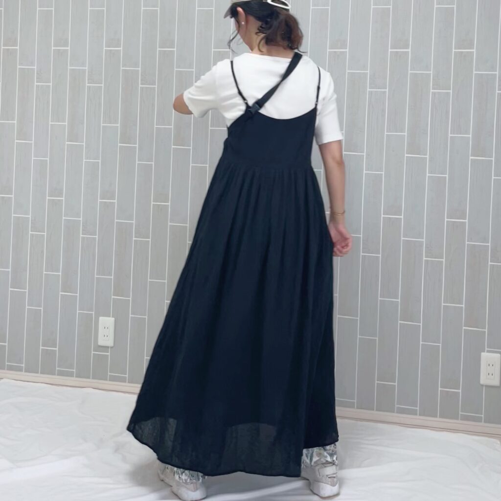 無印良品 婦人 強撚ボイル キャミソールワンピース 着回しコーデ