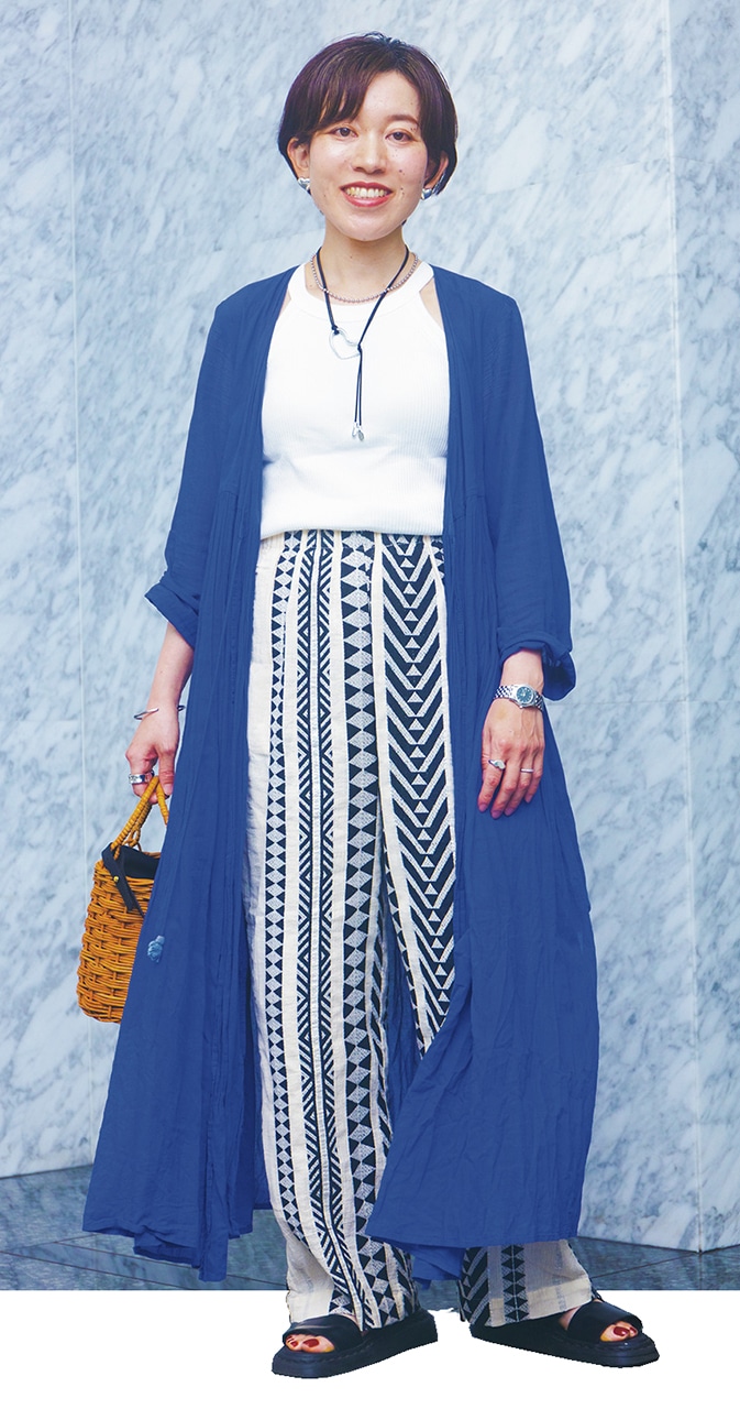 TB MOGIさん・神奈川県の柄パンツコーデ