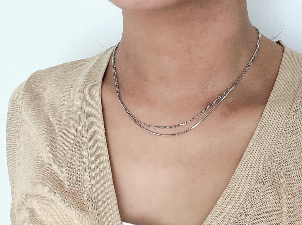 【Silent Rain】ネックレス 2連 40cm