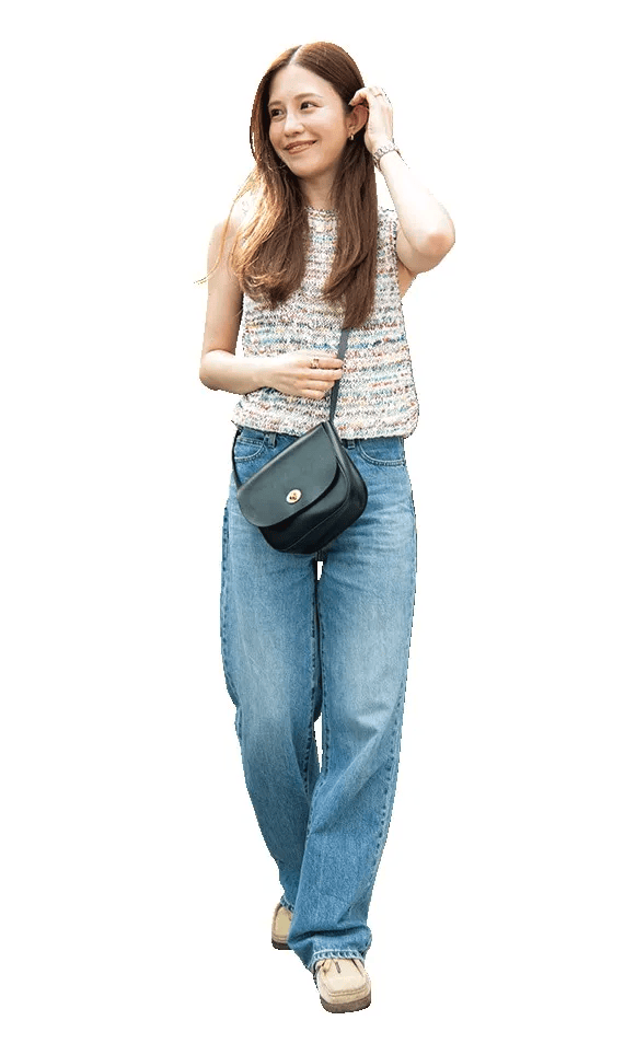 ユニクロ「ワイドストレートジーンズ」のコーデ２