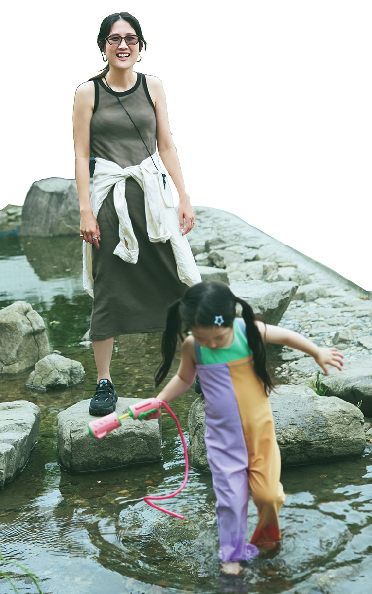 高橋美帆さんのワンピース￥3990／ユニクロのコーデ