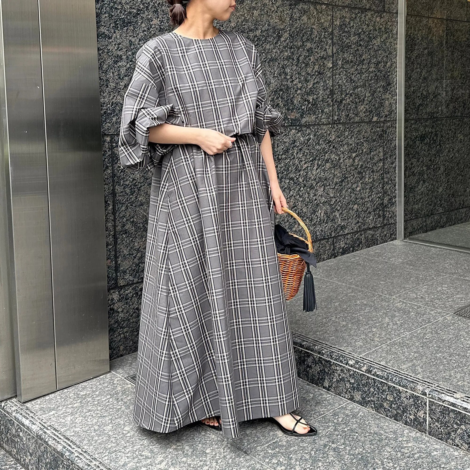 12closet
【コラボ】【洗える】撥水チェックワンピース