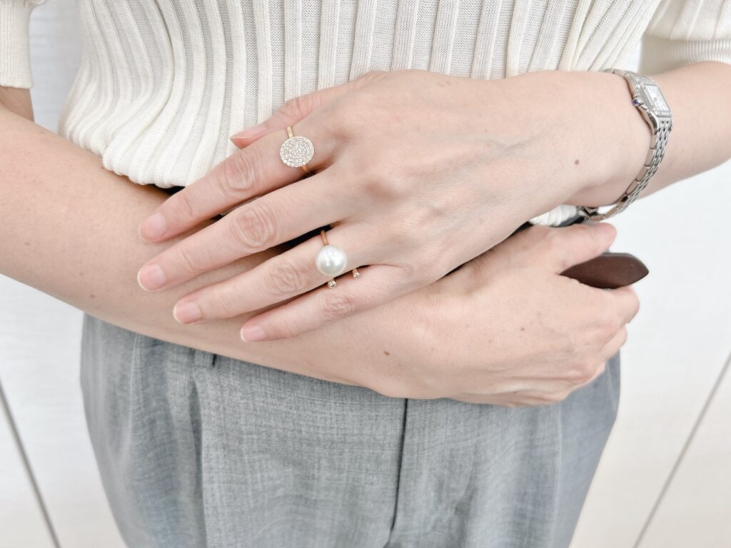 「ヒロタカ」と「シンティランテ」のリングコーデ