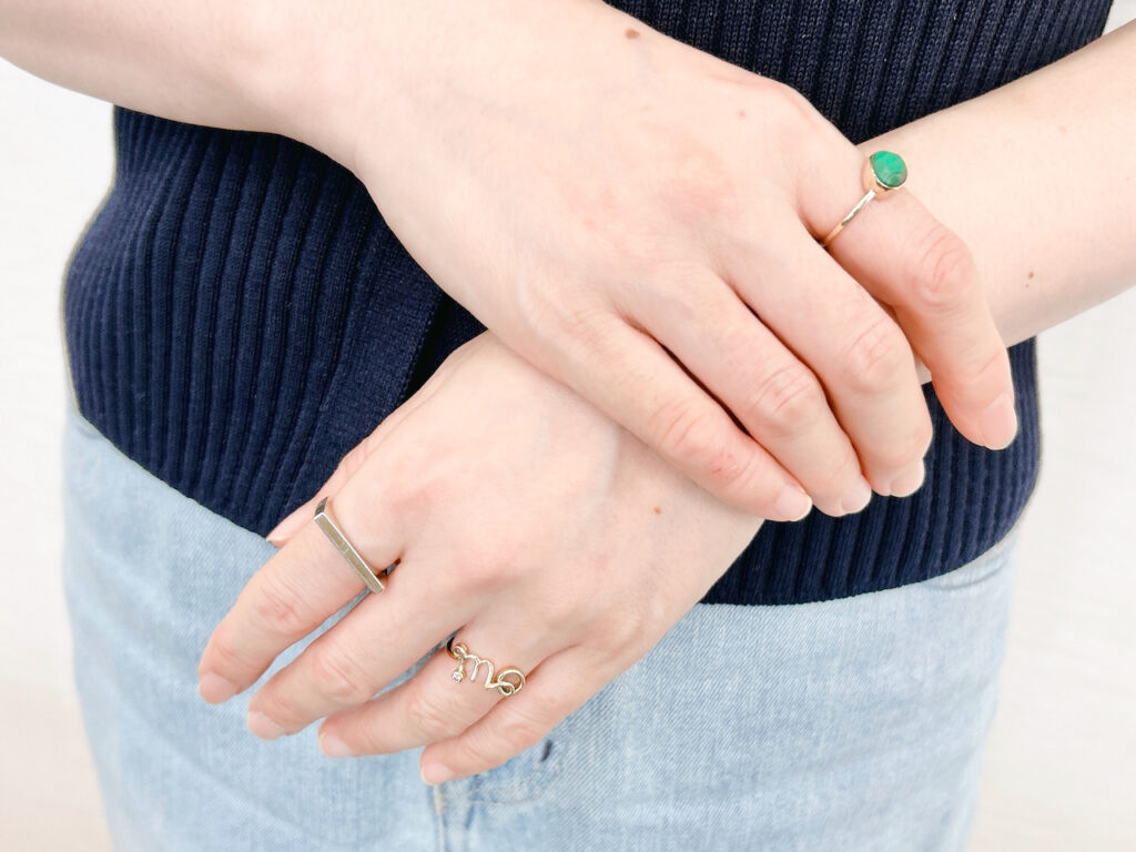 ジュエリーツツミ、ディオール、アフェクトのリングコーデ