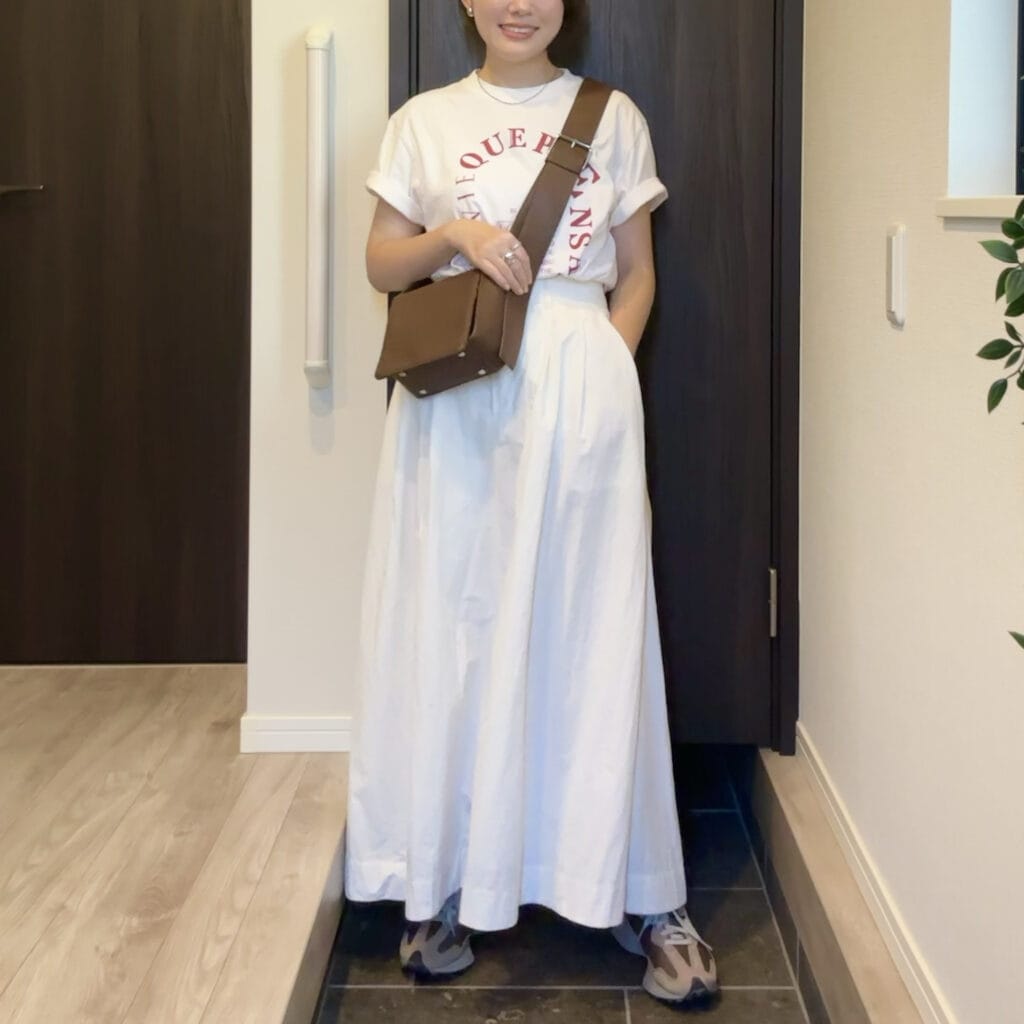 【8月上旬】30代ママの夏コーデ3days | ロゴTシャツとスカートコーデ