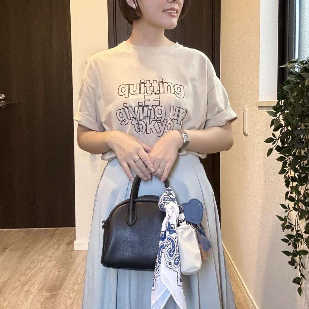 【8月上旬】30代ママの夏コーデ3days | ロゴTシャツとスカートコーデ
