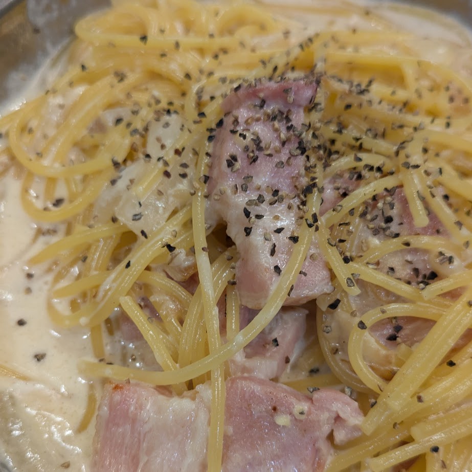 カルボナーラ　簡単ひるごはん　夏休み