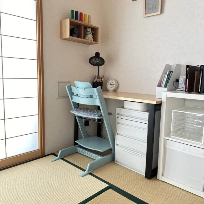 無印良品　ポリプロピレン 小物収納ケース ワイド　学習スペースの収納