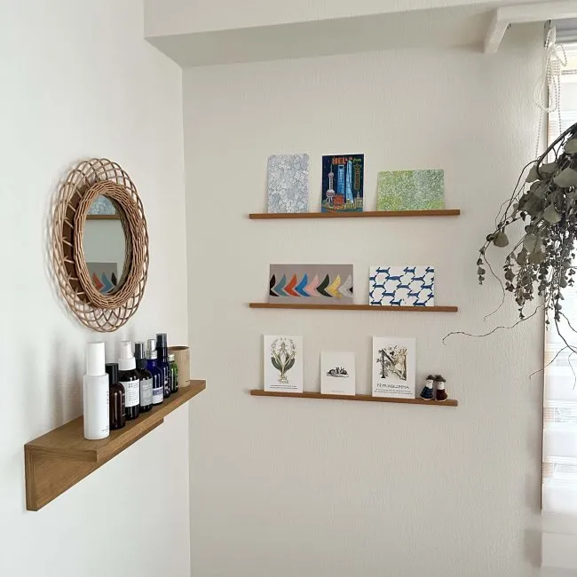 無印良品　壁に付けられる家具棚　リビング