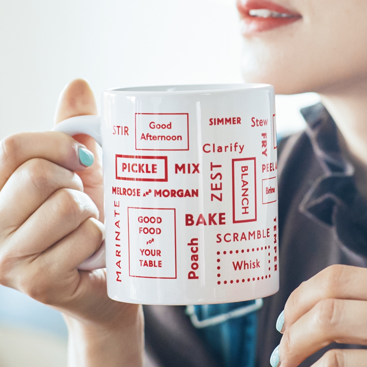 MELROSE AND MORGAN（メルローズ アンド モーガン）【電子レンジ可】マグカップ／レッド