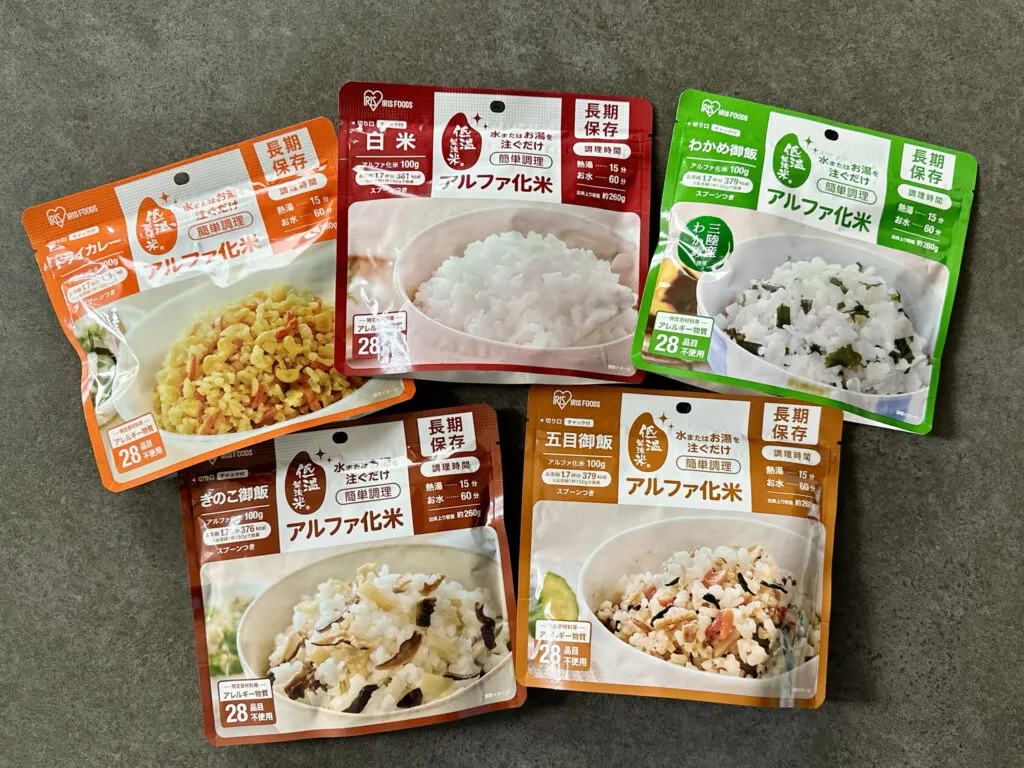 アイリスオーヤマ「防災食セット ごはんおかず 10種28食」アルファ化米