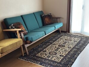 北欧ヴィンテージ　キリムラグ　40代のインテリア