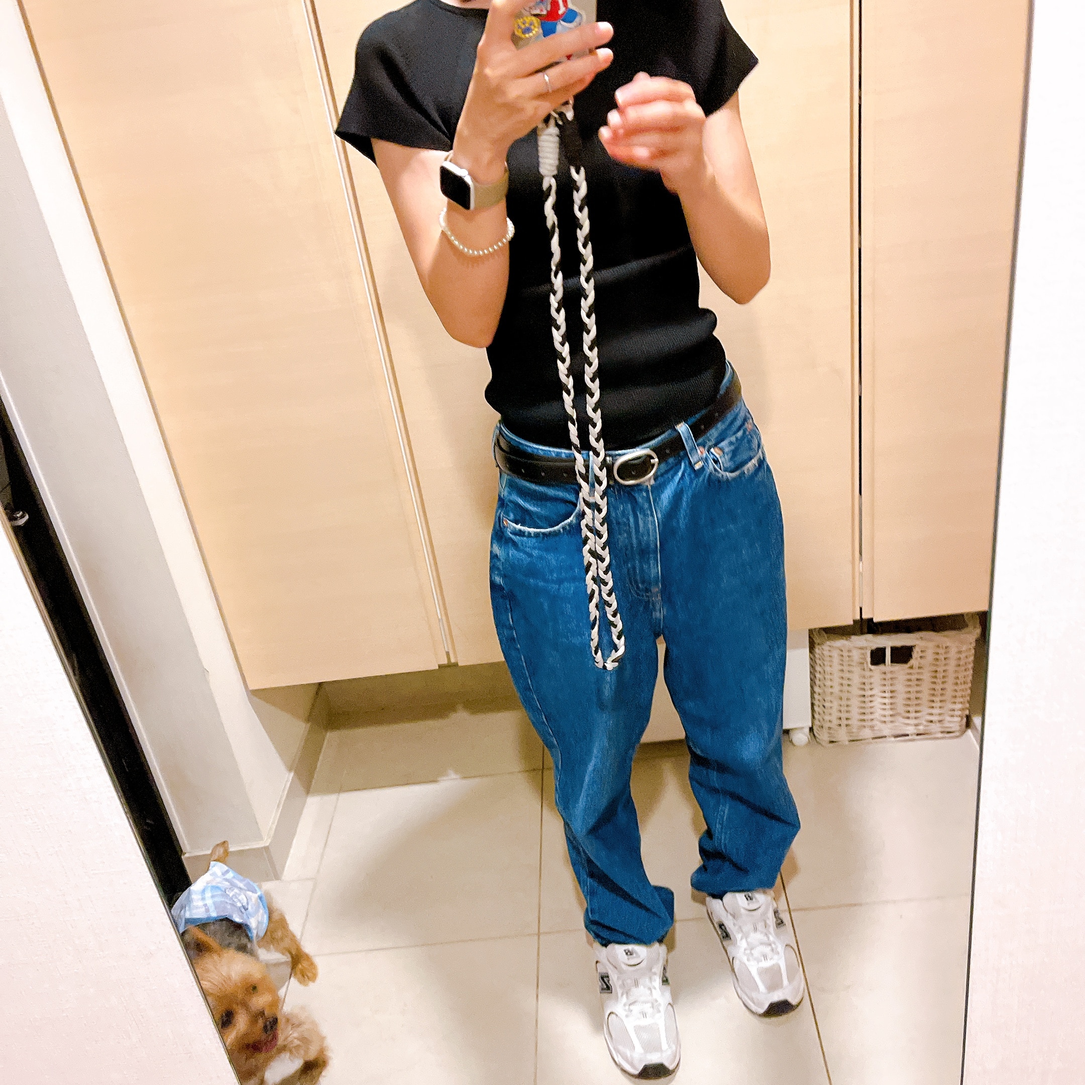 リブニットボートネックプルオーバー