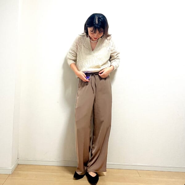 ファッション　コーデ　ブラウン