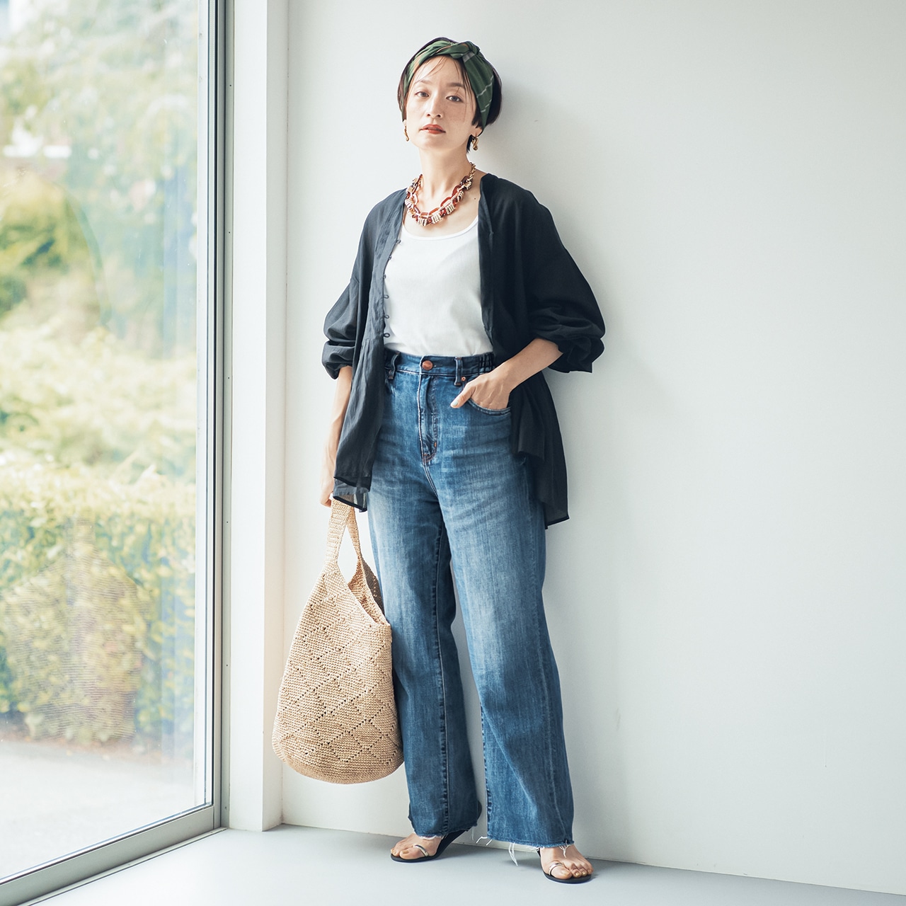 明日なに着る0828　モデル／高山都