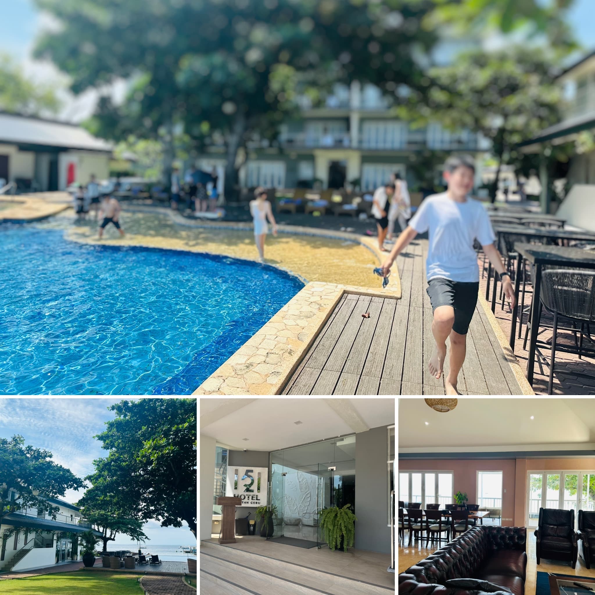 宿泊した1521 Mactan Resortを楽しむ子どもたち