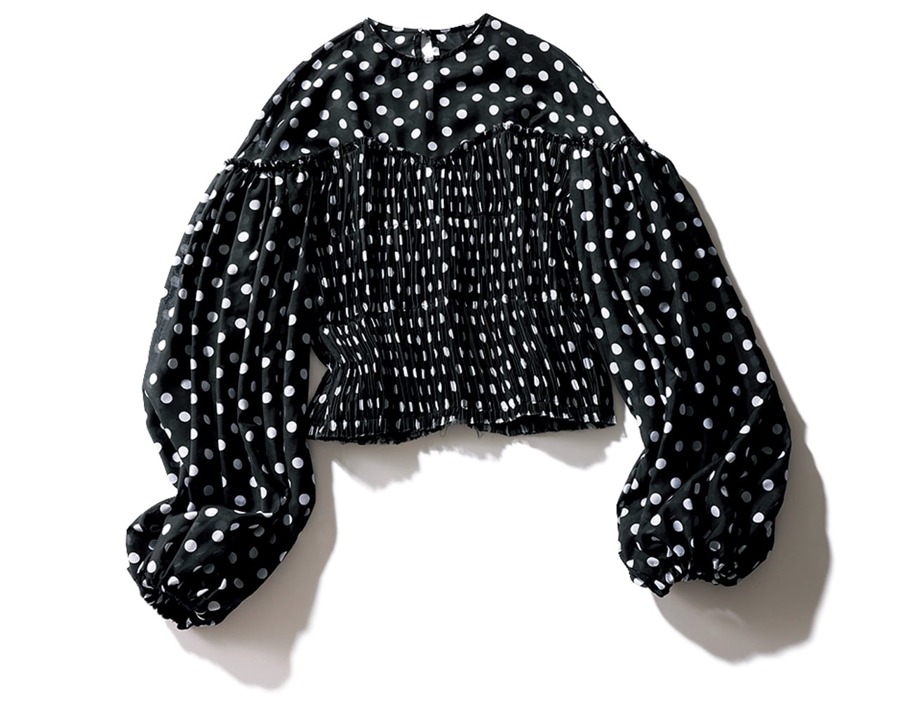 aLORSの黒プリントブラウス