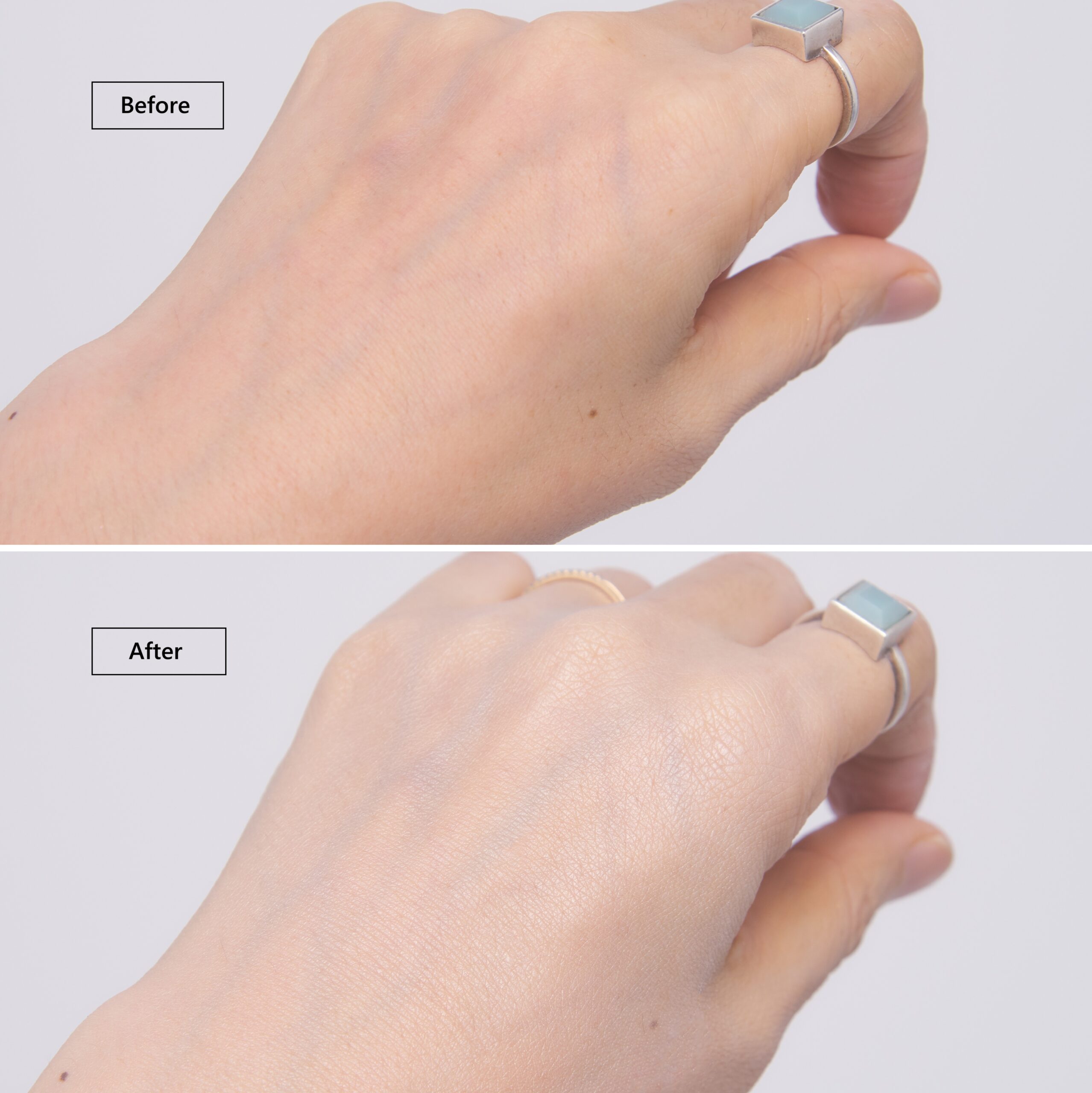 つや肌に仕上がる【01 Hydrating GLOW】の使用前後