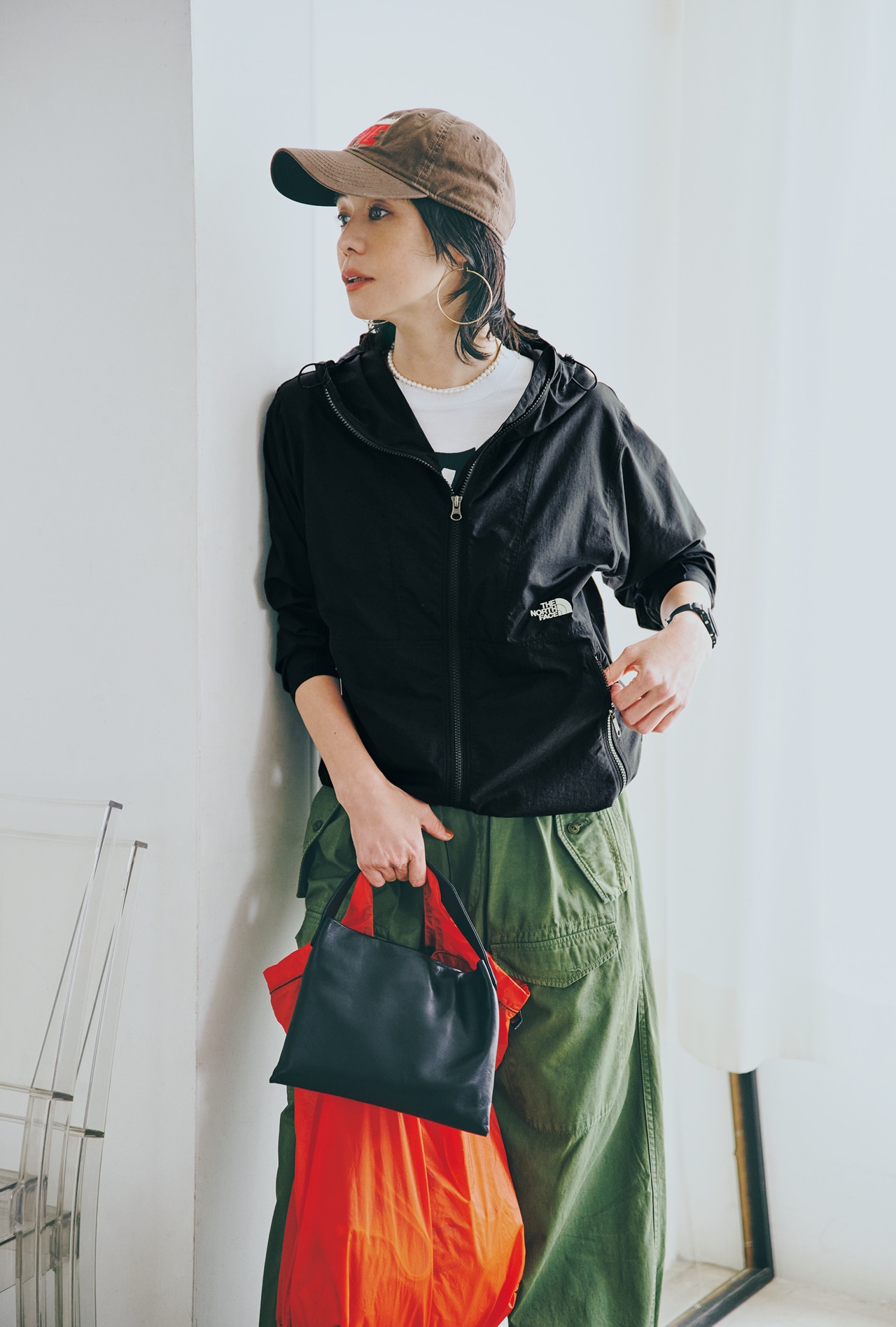竹下玲奈さんのTHE NORTH FACE（ザ・ノース・フェイス）【洗える】Compact Jacketのコーデ