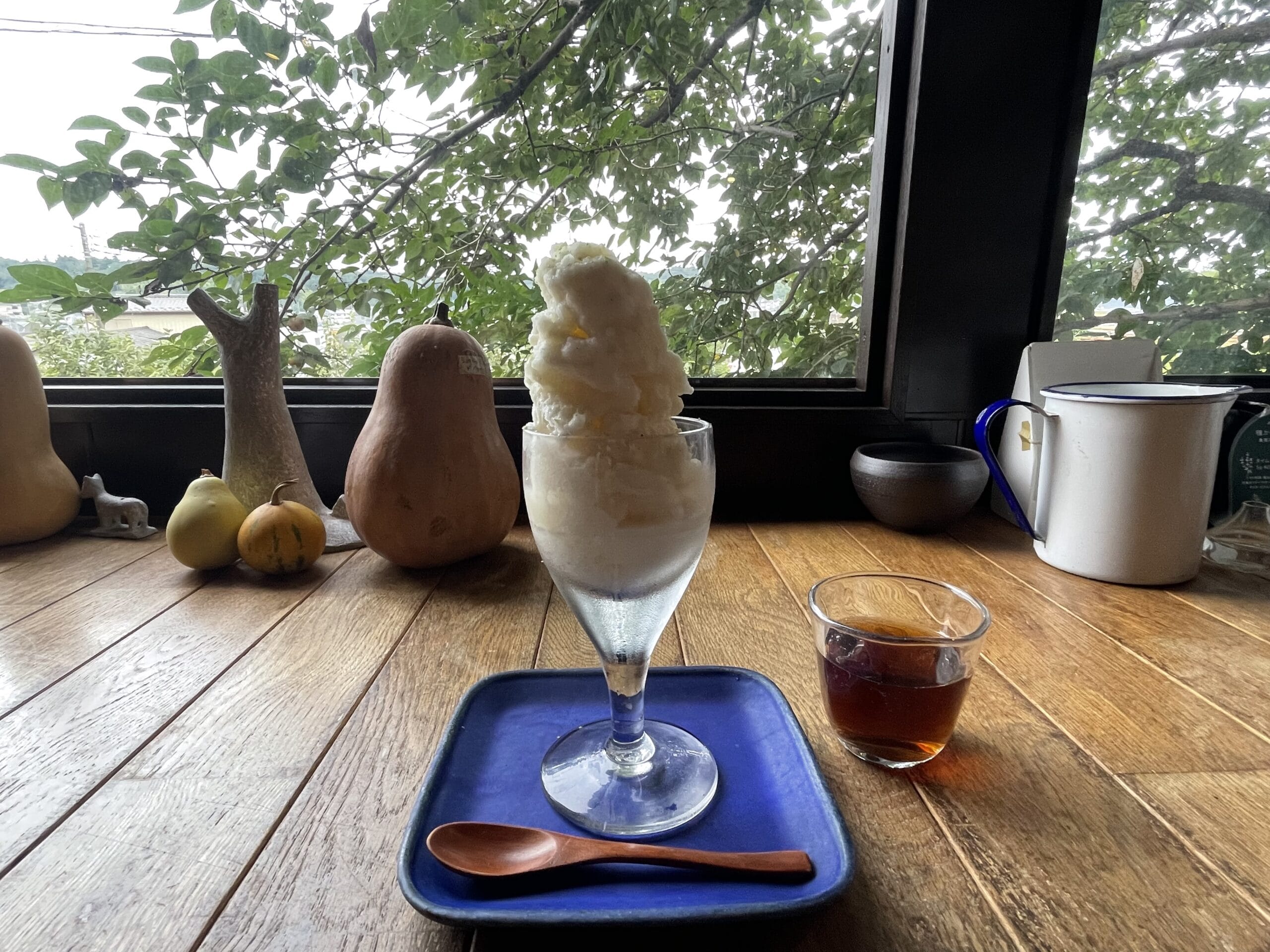 JIKE STUDIOのカフェで頂く真桑瓜のソルベ