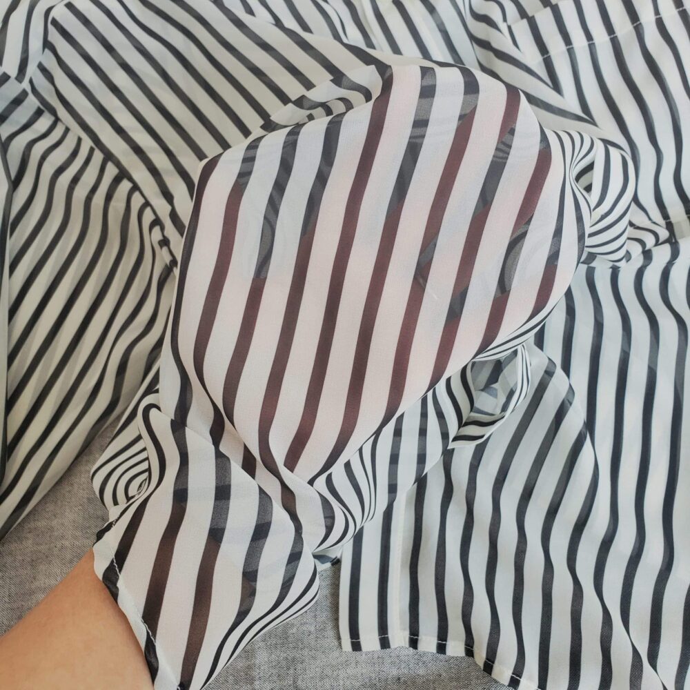 マルゥ MARW ストライプ シアー オーバーシャツ