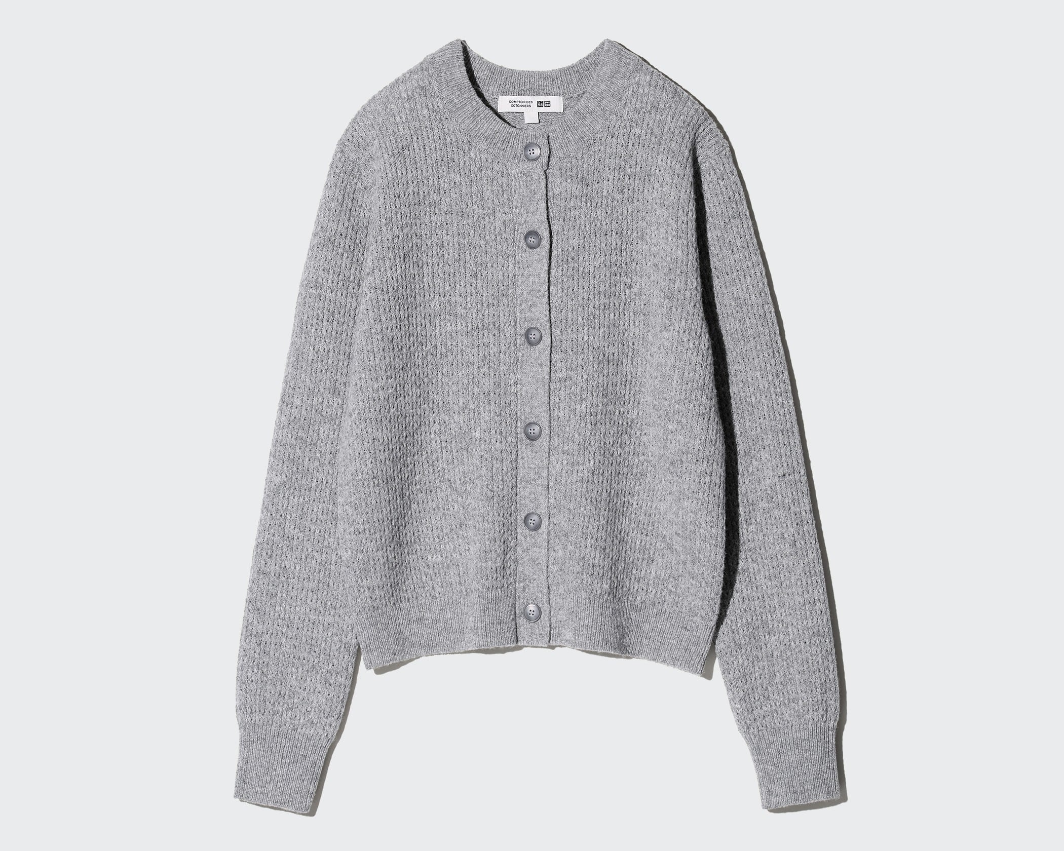 ウールブレンドクルーネックカーディガン