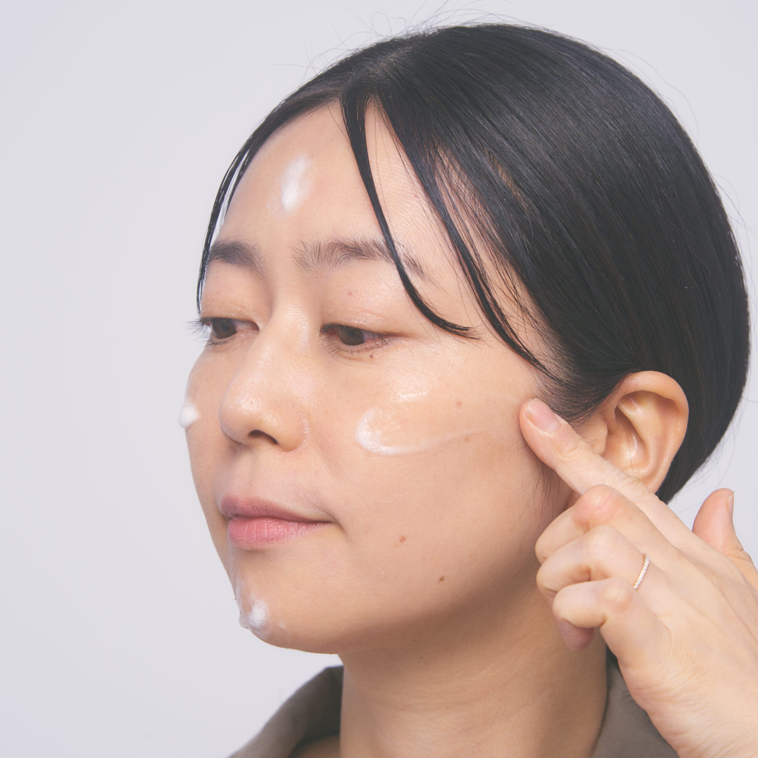 潤浸保湿 泡美容液を使用したところ。