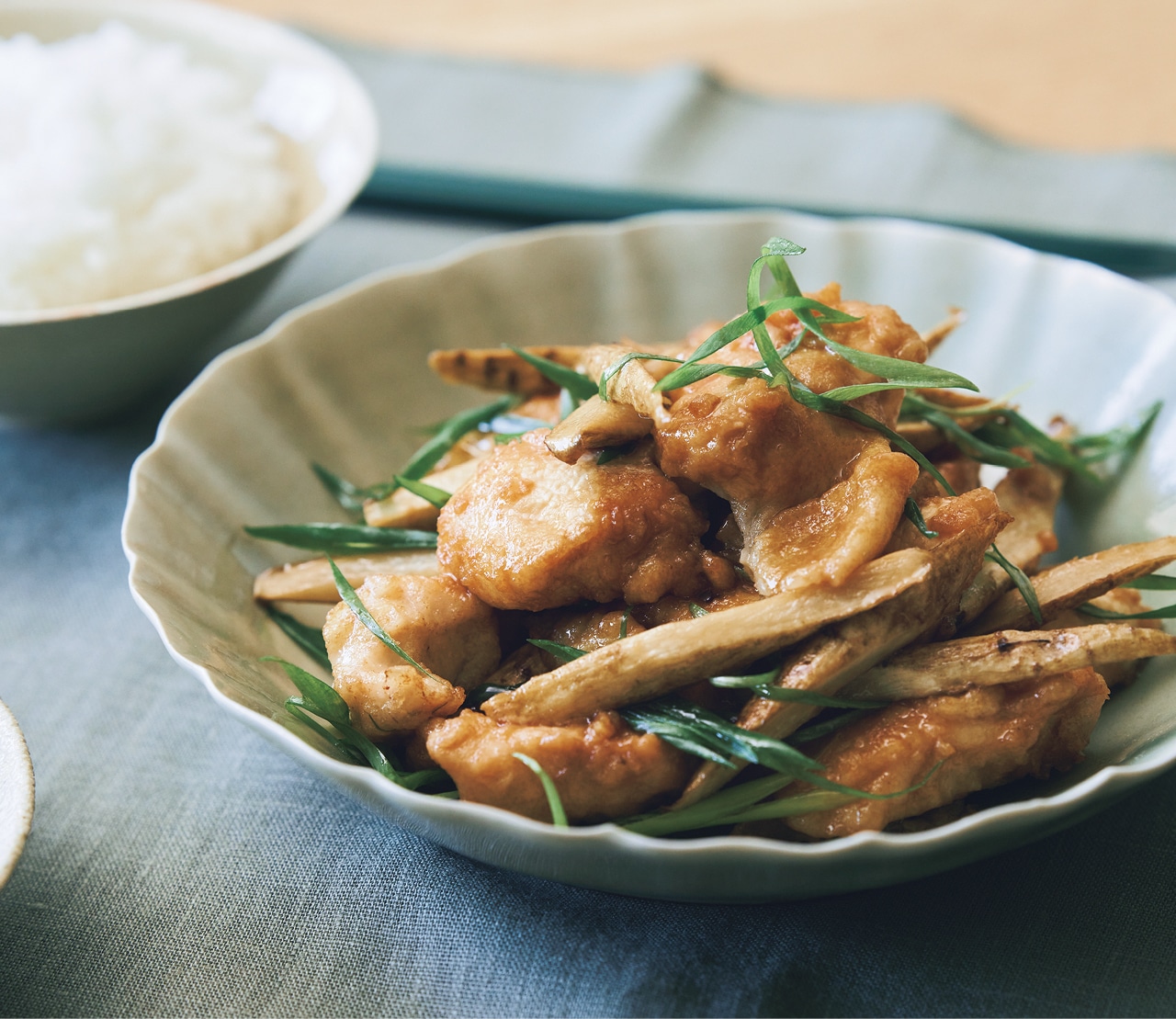鶏むねとごぼうの甘酢