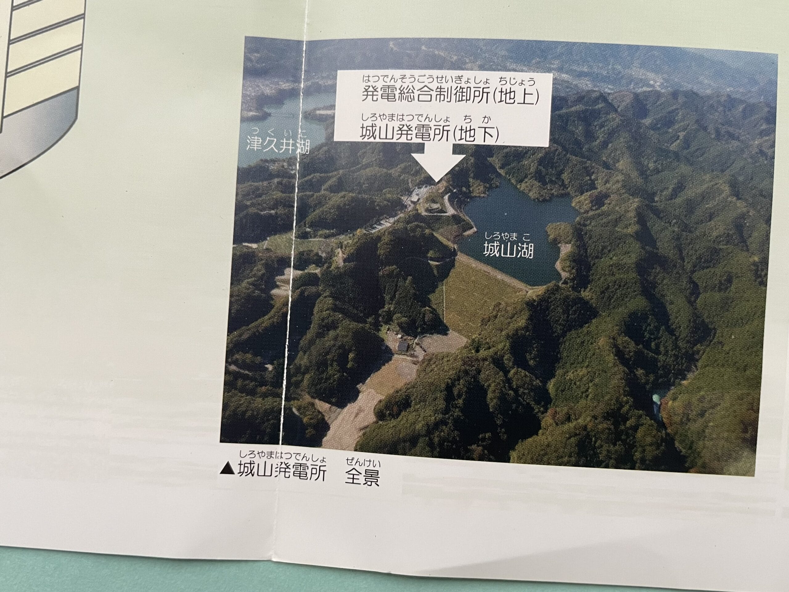 城山発電所を上空から撮影した全景写真