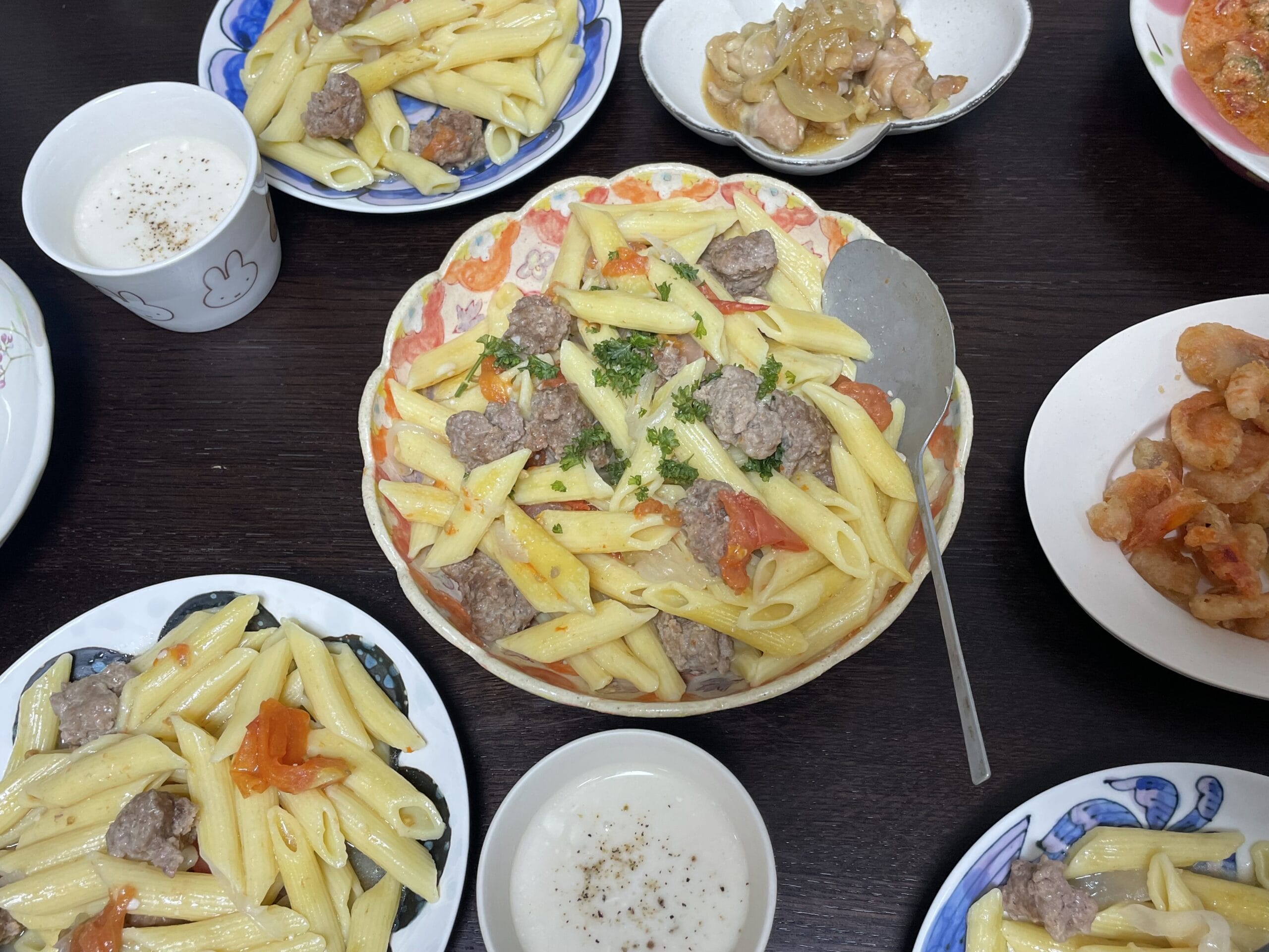 近藤幸子さんのレシピ「ちぎりミートボール入りトマトペンネ」を40代主婦が作ってみた写真