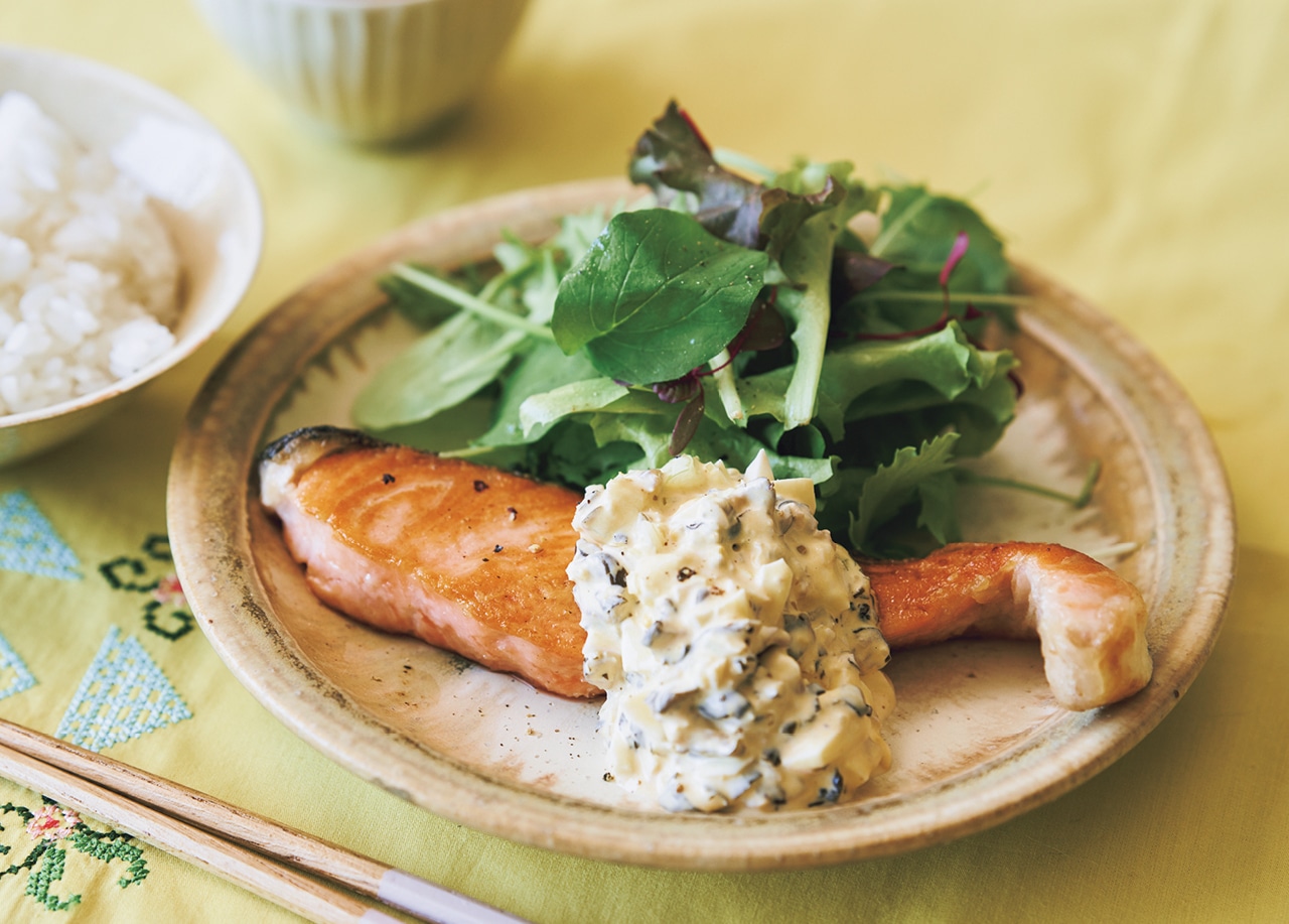 鮭のソテー しば漬けのタルタルソース