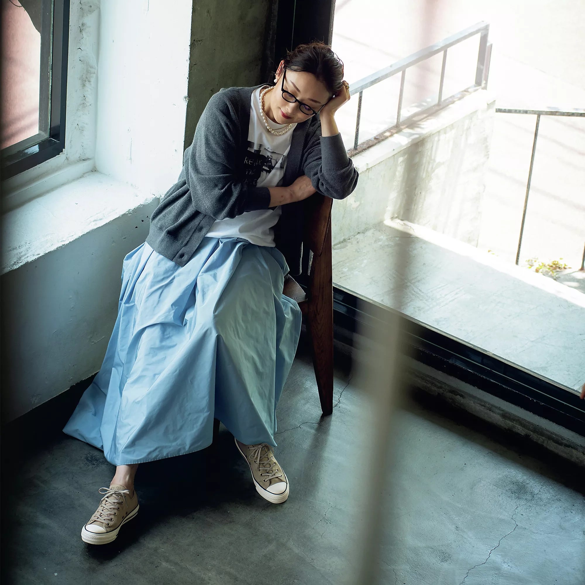 CONVERSE
【雅姫さんコラボ】ALL STAR（R） OX／HW
￥15,400　雅姫さん着用