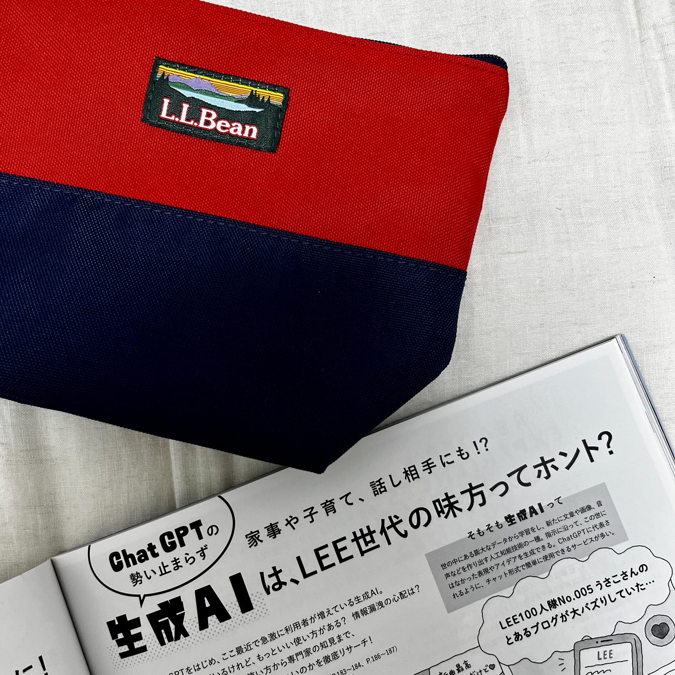 2025年LEE10月号特別付録と『生成AIは、LEE世代の味方ってホント？』のページ
