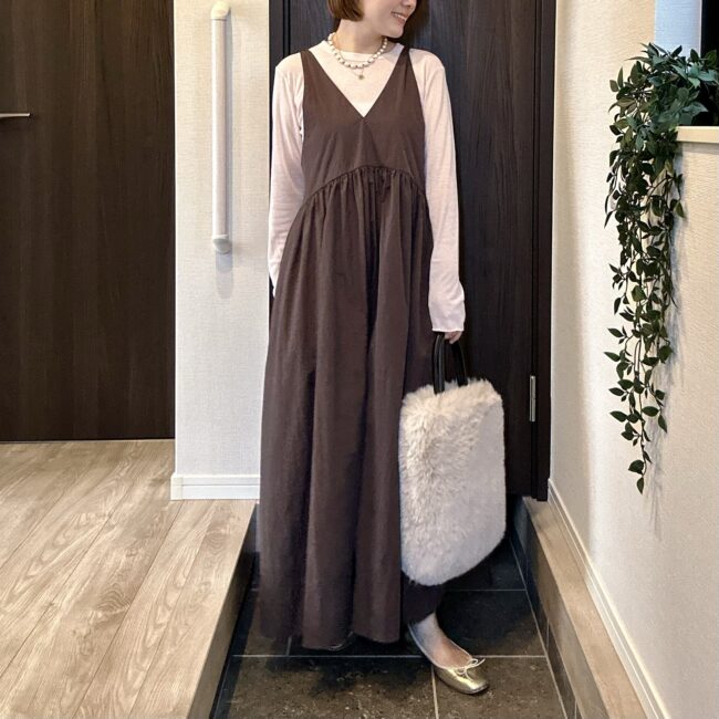 【GU】ソフトシアークルーネックT(ピンク)