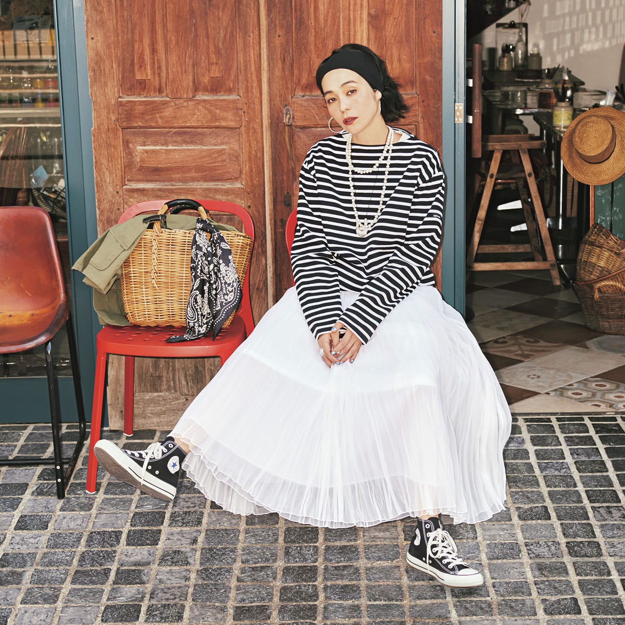 竹下玲奈さん　靴【CANVAS ALL STAR HI】￥6380／コンバースインフォメーションセンター（コンバース）のコーデ