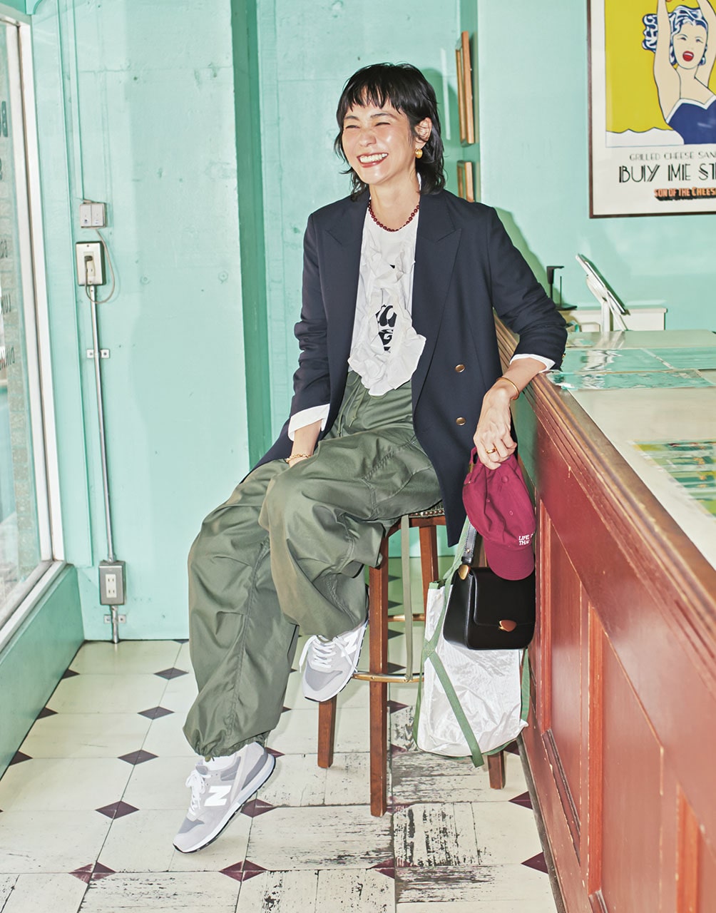 竹下玲奈さん　靴【CM996GR2】￥16280／ニューバランスジャパンお客様相談室（ニューバランス）　のコーデ