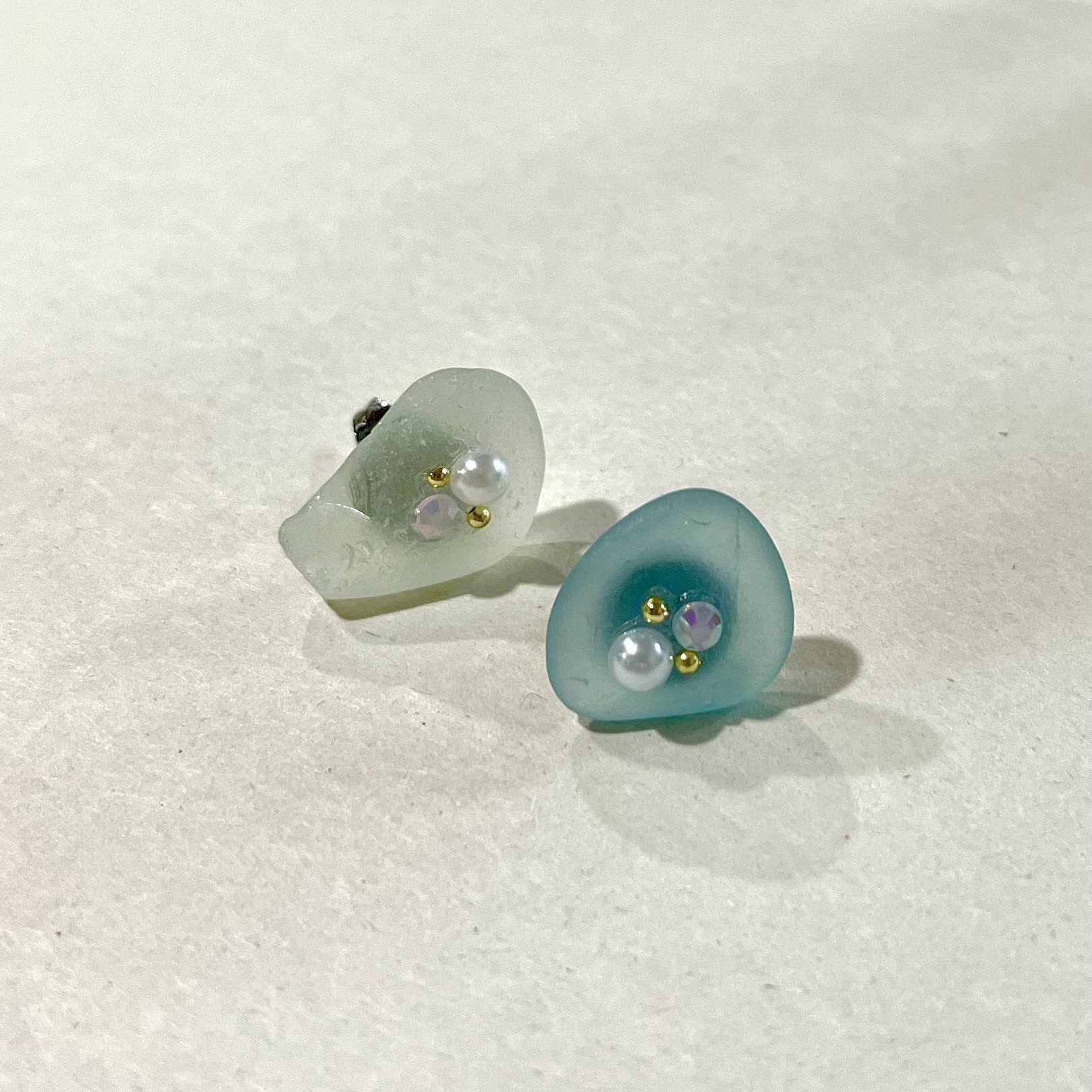 大きめシーグラスのピアス