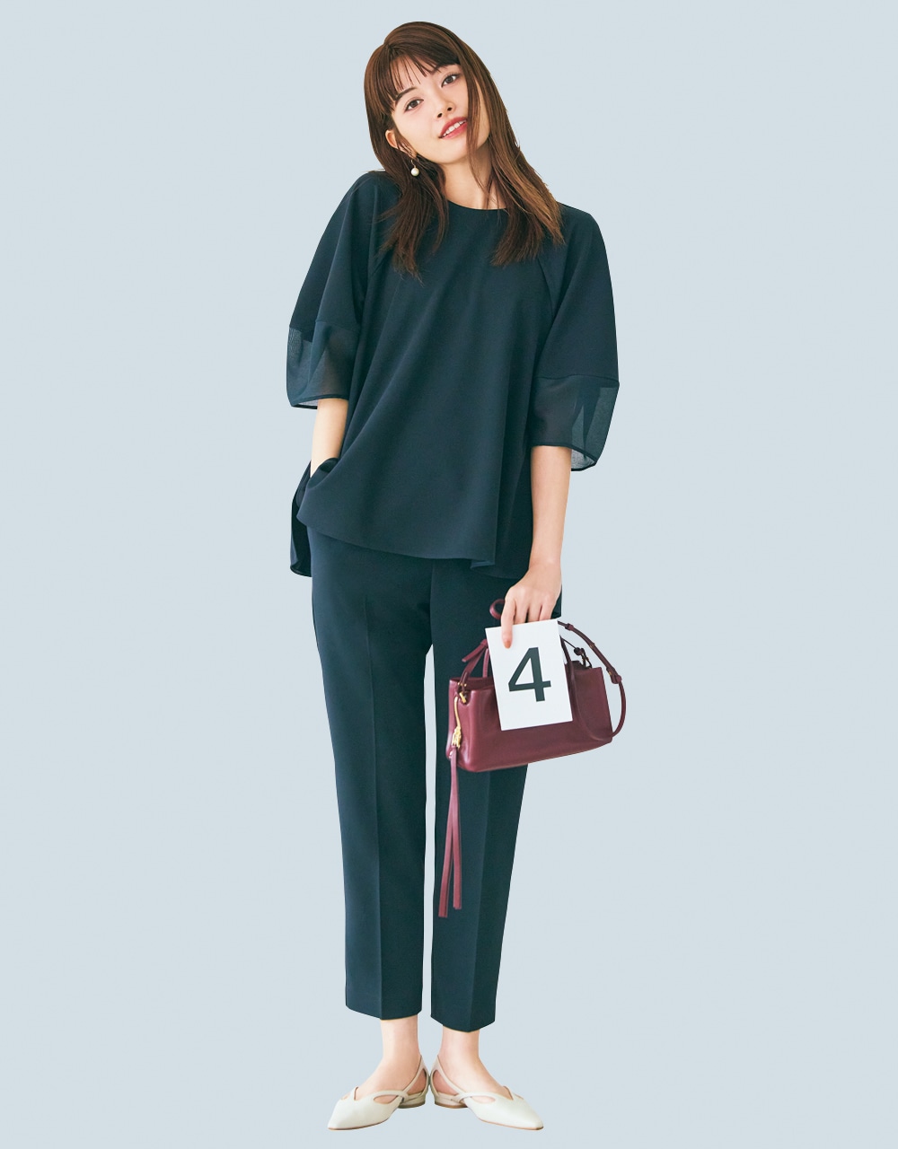 【UNFILO（アンフィーロ）】セットアップコーデ ブラウス＆パンツ　コーデ