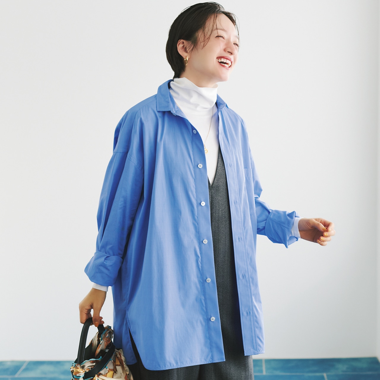 TICCA（ティッカ）【洗える】スクエアビッグシャツuni