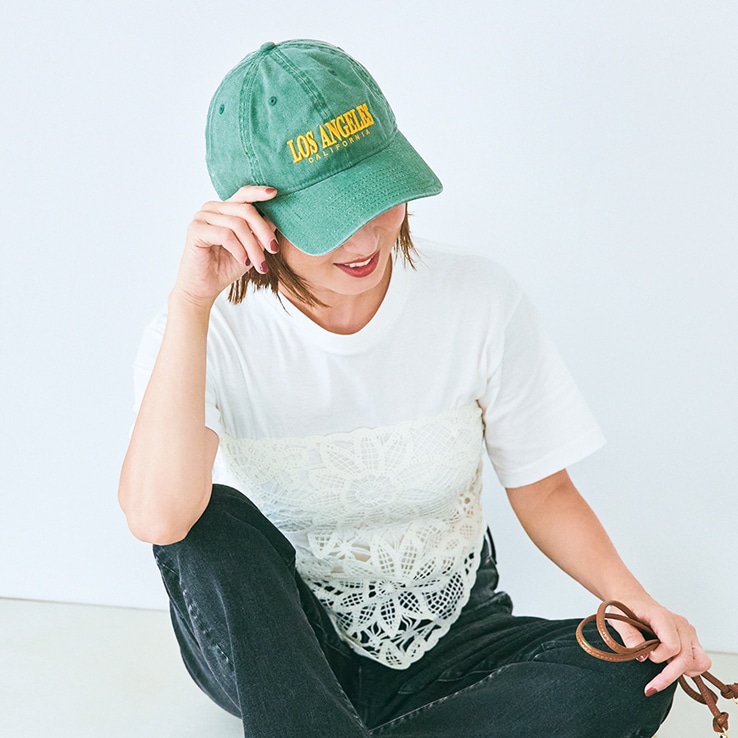 【GU（ジーユー）】「クロシェスカーフ」コーデ