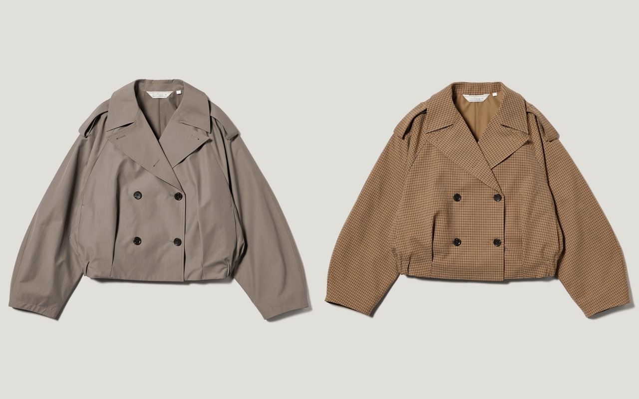 GUrokhコラボのショートトレンチチェックコート