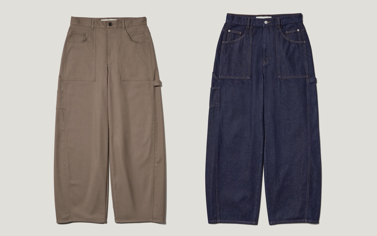 GUrokhコラボのバレルレッグペインターパンツ