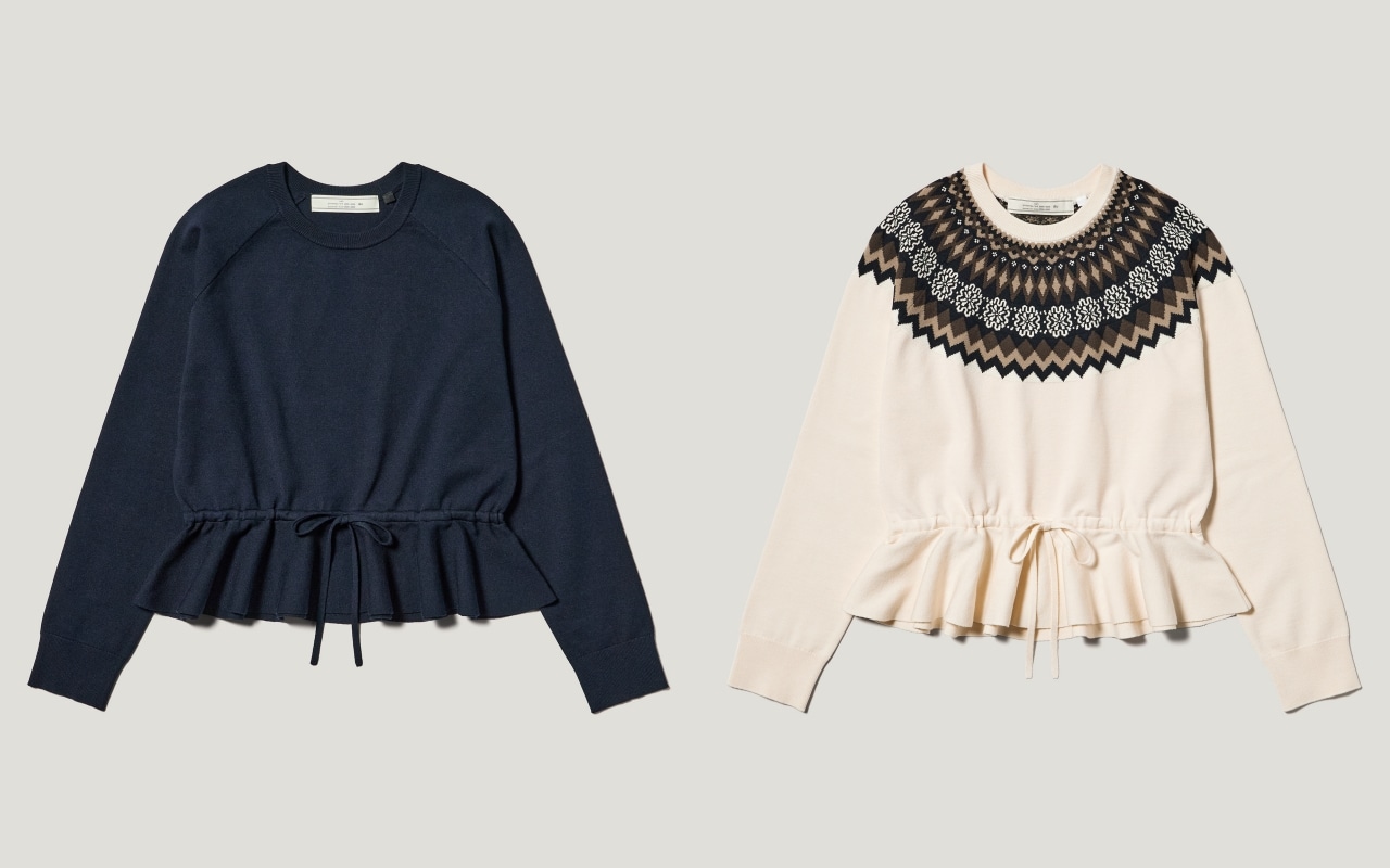 GUrokhコラボのペプラムニットプルオーバー