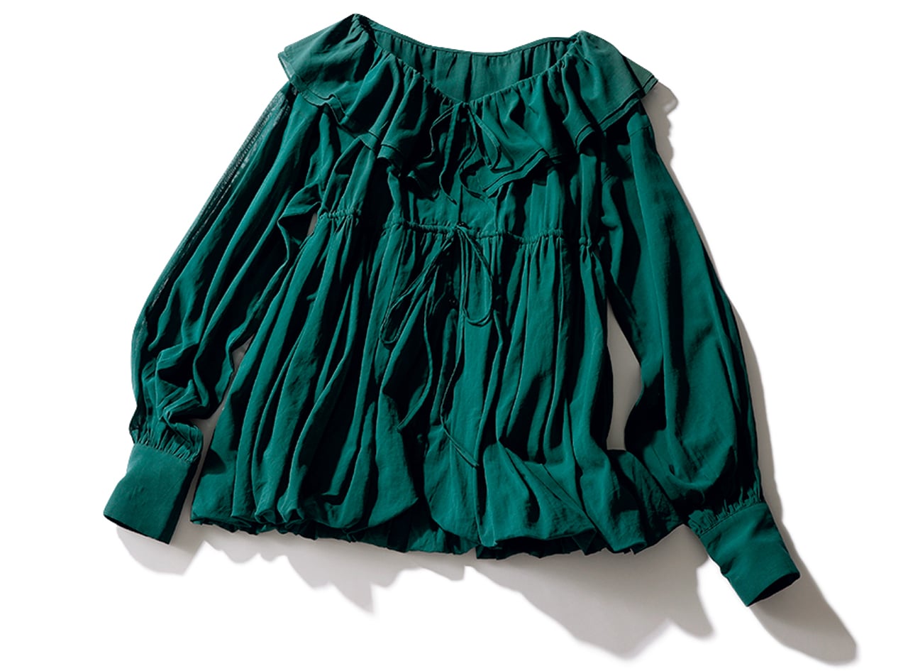 crinkle crinkle crinkle（クリンクル クリンクル クリンクル）の大衿ブラウス　￥24200